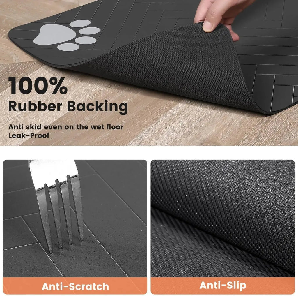 Absorbent Pet Feeding Mat for Dogs & Cats – Quick-Dry, Waterproof & Non-Slip
