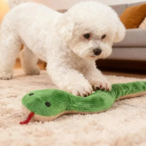 Interactive Plush Snake Dog Toy – Soft Play Toy