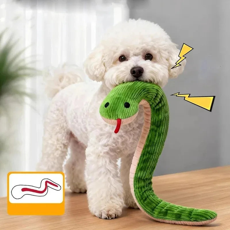 Interactive Plush Snake Dog Toy – Soft Play Toy